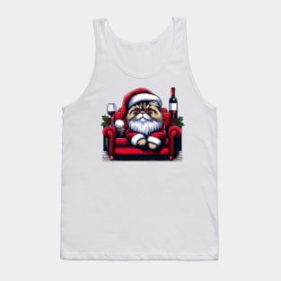 Persian Cat Wine Christmas Tank Top